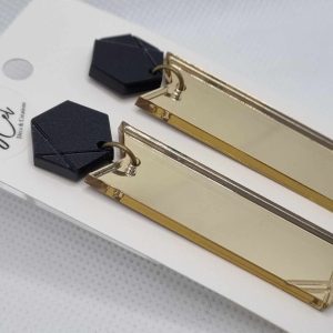 Boucles d'oreilles / Miroir Doré