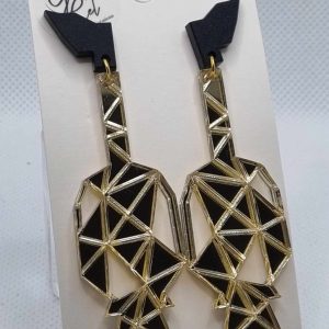 Boucle d'oreilles Dragon triangles/ Doré Miroir