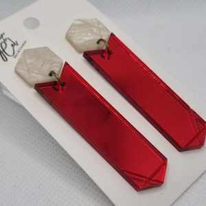 Boucles d'oreilles / Miroir Rouge