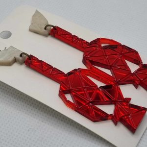 Boucles d'oreilles Dragon triangles / Rouge Miroir