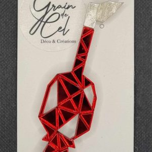Broche Dragon triangles/ Rouge Miroir