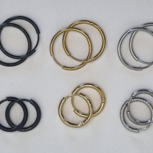 Anneaux pour créoles / Noir 20 mm