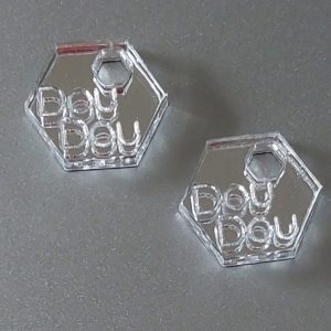 Hexagones Doudou pour créoles/ Argent miroir