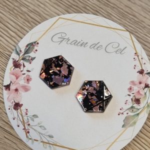 Boucles d'oreilles MINI/ Fragments roses