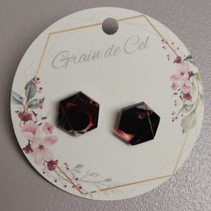 Boucles d'oreilles MINI - Marbrées noir rose
