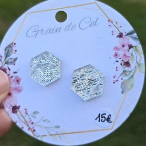 Boucles d'oreilles MINI - Texture argentée
