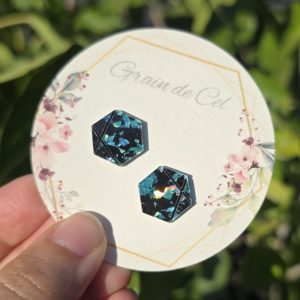 Boucles d'oreilles MINI - Pépites turquoises