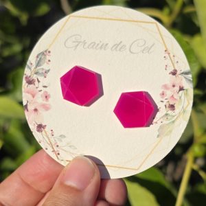 Boucles d'oreilles MINI  - Rose fuschia