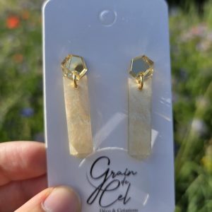 Boucles d'oreilles MIDI- Nacré / doré miroir
