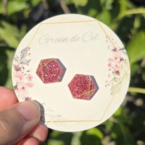 Boucles d'oreilles MINI - Roses paillettes