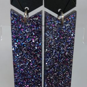 Boucles d'oreilles MAXI / Noir mat - paillettes