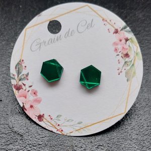 Boucles d'oreilles MICRO - Vert miroir