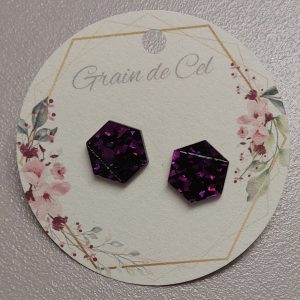 Boucles d'oreilles MINI - Pépites mauves