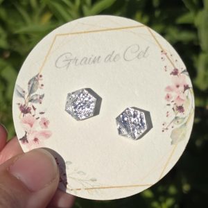 Boucles d'oreilles MICRO - Texture argentée
