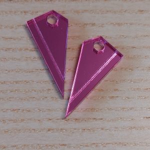 Losanges pour créoles / Rose fuschia miroir