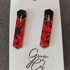 Boucles d'oreilles MIDI- Pépites rouges