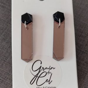 Boucles d'oreilles MIDI- Miroir chocolat
