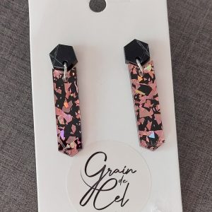 Boucles d'oreilles MIDI- Pépites roses
