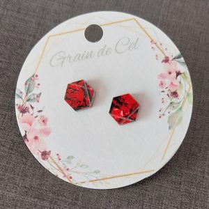 Boucles d'oreilles MICRO - Pépites rouges