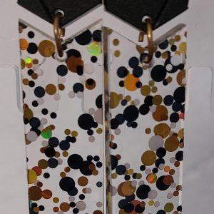 Boucles d'oreilles MAXI / Noir mat - confettis