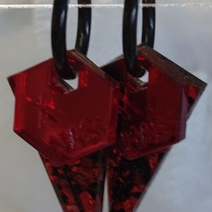 Créoles éphémères / X-Mas rouge - pépites rouges
