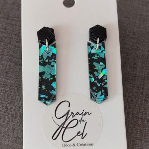 Boucles d'oreilles MIDI- Pépites turquoises