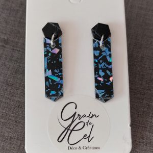 Boucles d'oreilles MIDI- Pépites bleues