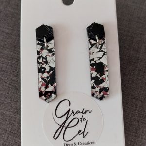 Boucles d'oreilles MIDI- Pépites argentées