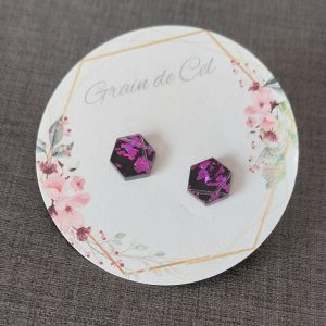 Boucles d'oreilles MICRO - Pépites mauves