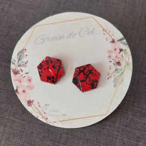 Boucles d'oreilles MINI - Pépites rouges