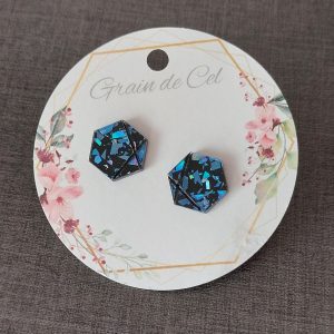 Boucles d'oreilles MINI - Pépites bleues