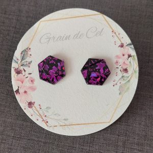 Boucles d'oreilles MINI - Pépites mauves