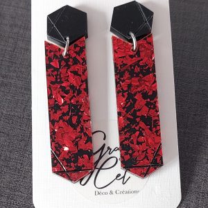 Boucles d'oreilles MAXI - Pépites rouges