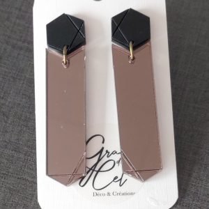 Boucles d'oreilles MAXI - Miroir chocolat