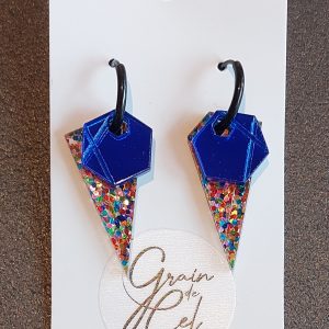 Créoles éphémères / Miroir bleu-Arlequin