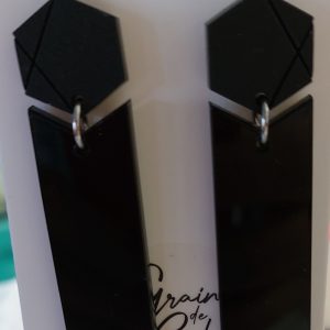 Boucles d'oreilles MAXI / Noir mat - noir mat