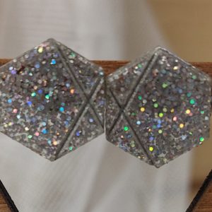 Boucles d'oreilles MINI - Paillettes argentées