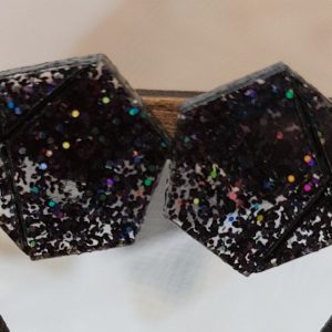 Boucles d'oreilles MINI - Noires mouchetées