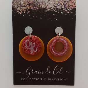 Boucles d'oreilles rondes GDC blacklight